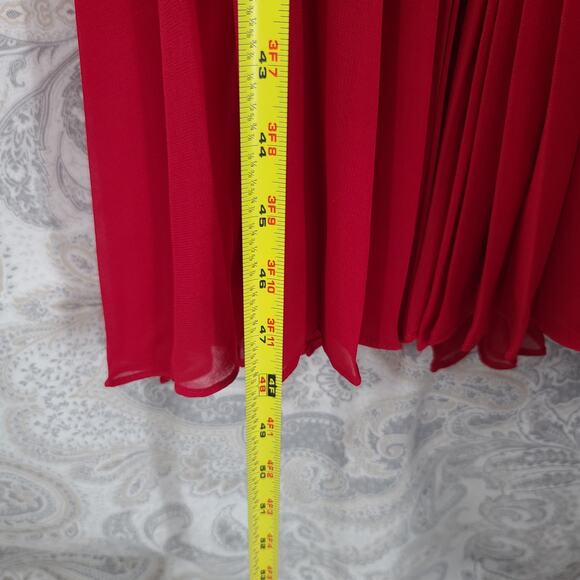 White House Black Market pleated chiffon midi dress Size 8 Holiday party formal - Picture 7 of 8